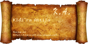 Klára Attila névjegykártya